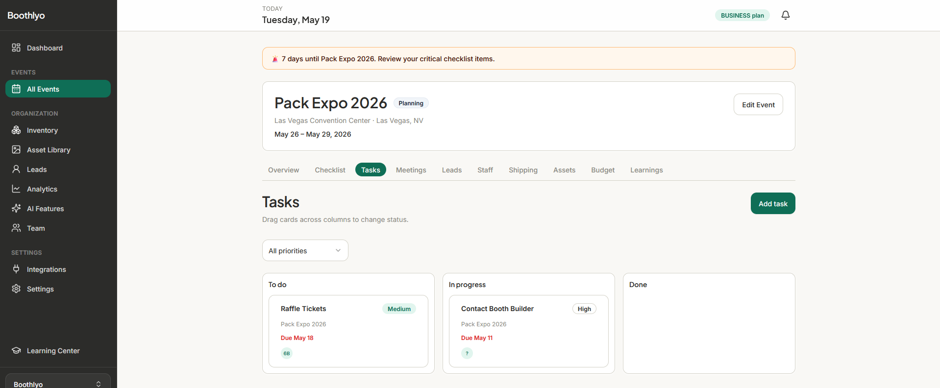 Meeting Scheduler — Boothlyo trade show management software
